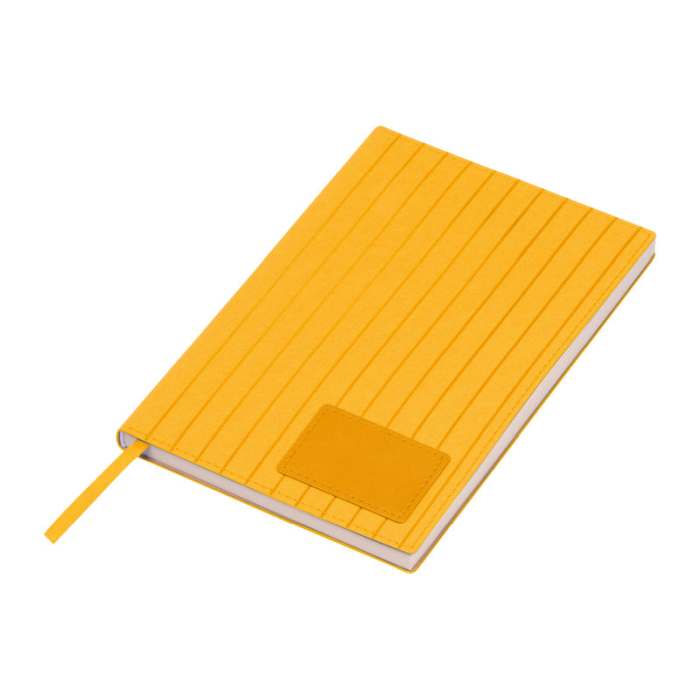 Reklámajándék | A5 PU borítású "Stripes" egyedi jegyzetfüzet, sárga