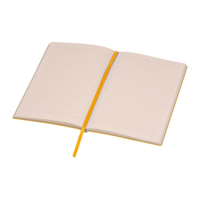 Reklámajándék | A5 PU borítású "Stripes" egyedi jegyzetfüzet, sárga