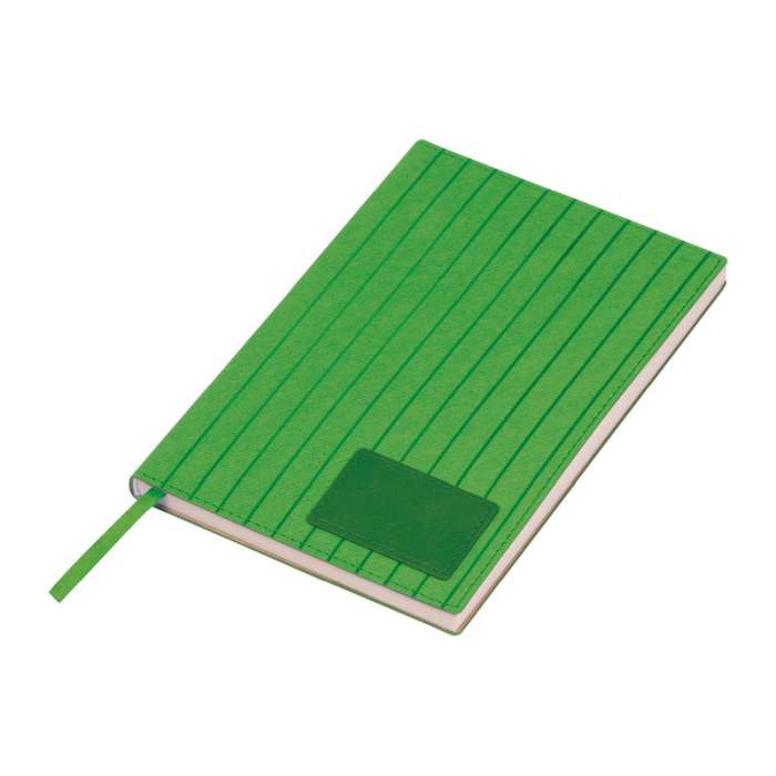 Reklámajándék | A5 PU borítású "Stripes" egyedi jegyzetfüzet, zöld