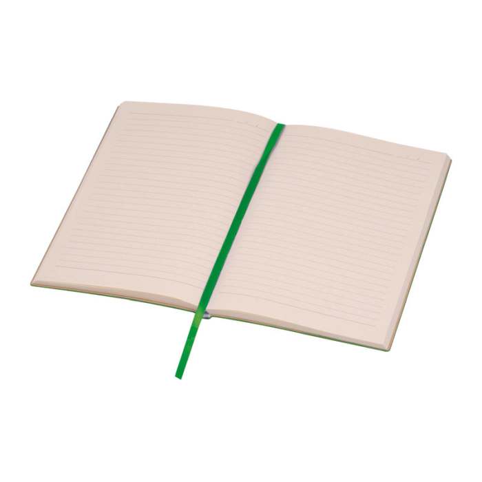 Reklámajándék | A5 PU borítású "Stripes" egyedi jegyzetfüzet, zöld