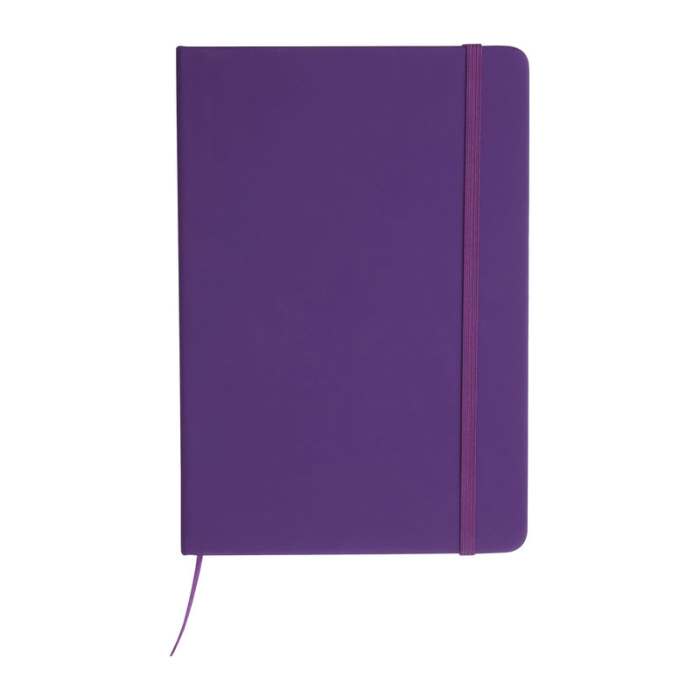 Reklámajándék | A5 újrahasznosított egyedi jegyzetfüzet RPU borítóval, lila