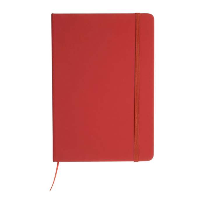 Reklámajándék | A5 újrahasznosított egyedi jegyzetfüzet RPU borítóval, piros
