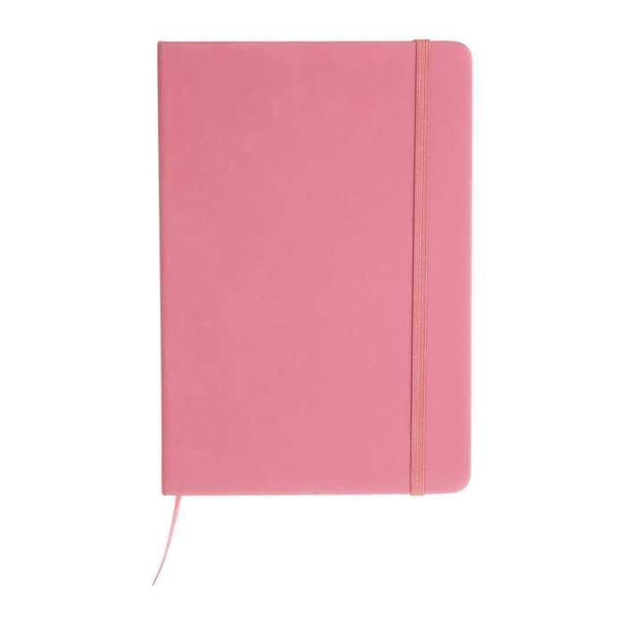 A5 újrahasznosított egyedi jegyzetfüzet RPU borítóval, rózsaszín | Reklámajándék, reklámtárgy, céges ajándék, egyedi reklámajándék Reklámajándék | A5 újrahasznosított egyedi jegyzetfüzet RPU borítóval, rózsaszín