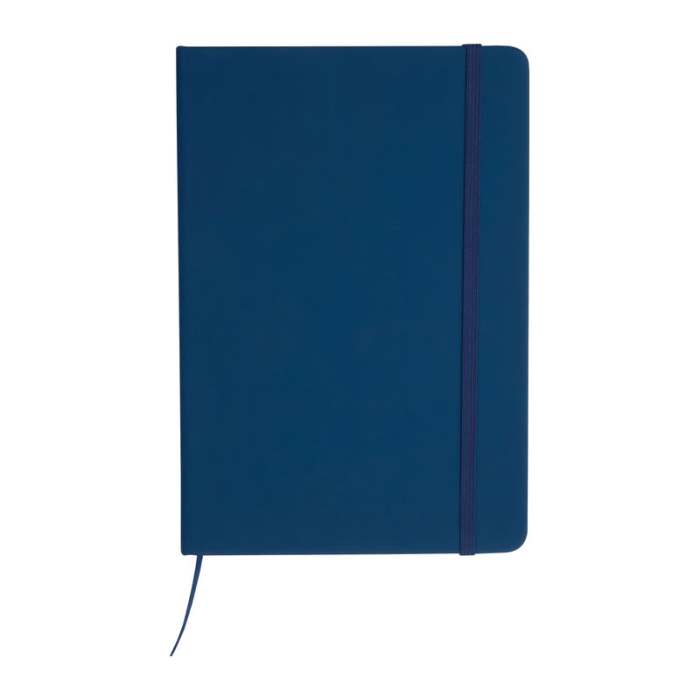 A5 újrahasznosított egyedi jegyzetfüzet RPU borítóval, sötétkék | Reklámajándék, reklámtárgy, céges ajándék, egyedi reklámajándék Reklámajándék | A5 újrahasznosított egyedi jegyzetfüzet RPU borítóval, sötétkék
