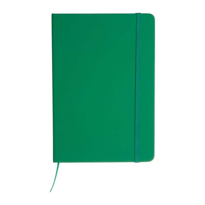 Reklámajándék | A5 újrahasznosított egyedi jegyzetfüzet RPU borítóval, zöld
