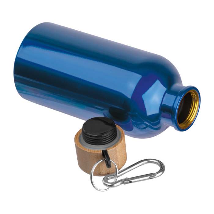 Reklámajándék | Egyedi kulacs karabinerrel, 400ml, kék
