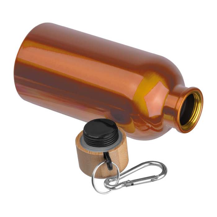 Reklámajándék | Egyedi kulacs karabinerrel, 400ml, narancssárga