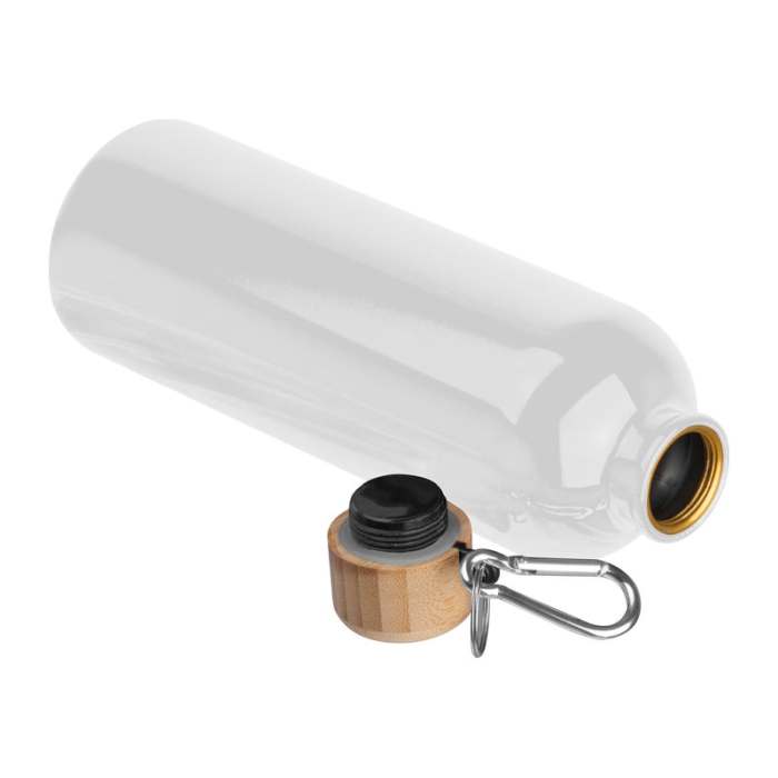 Reklámajándék | Egyedi kulacs karabinerrel, 750ml, fehér