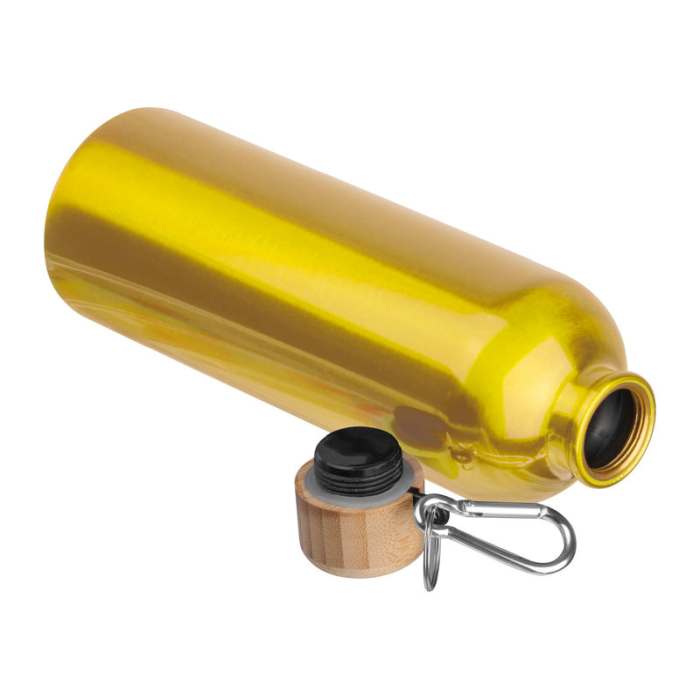 Reklámajándék | Egyedi kulacs karabinerrel, 750ml, sárga