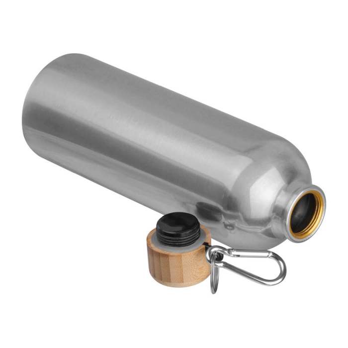 Reklámajándék | Egyedi kulacs karabinerrel, 750ml, szürke