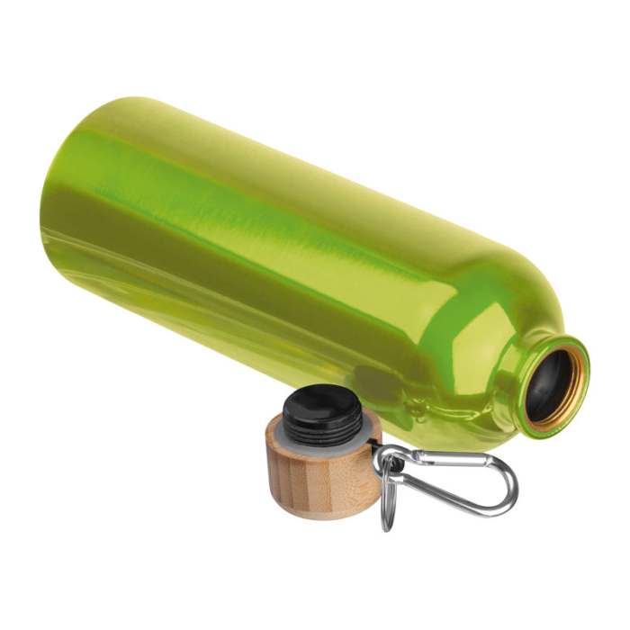 Reklámajándék | Egyedi kulacs karabinerrel, 750ml, világoszöld