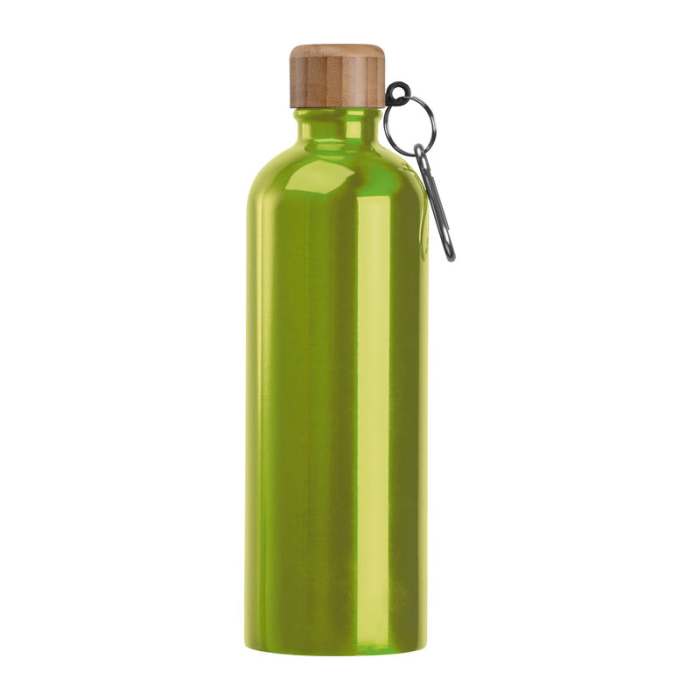Reklámajándék | Egyedi kulacs karabinerrel, 750ml, világoszöld