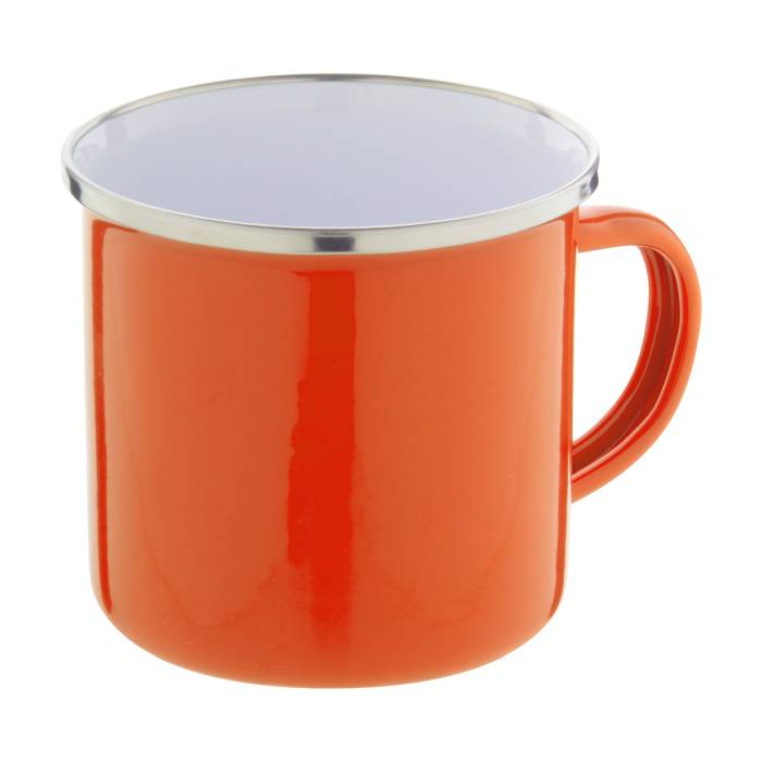 Reklámajándék | Enavint zománcozott bögre, narancssárga, 300 ml