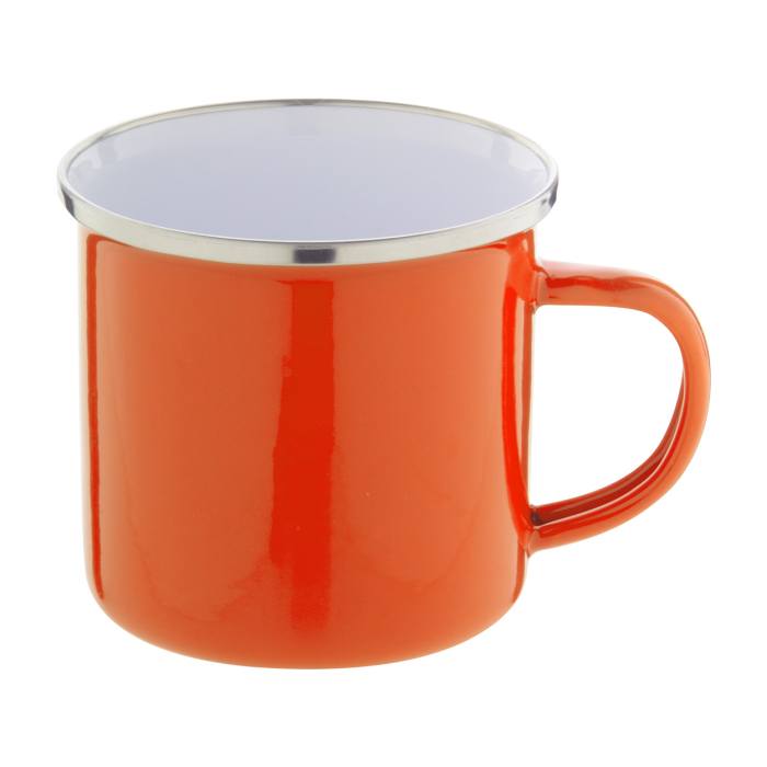 Reklámajándék | Enavint zománcozott bögre, narancssárga, 300 ml