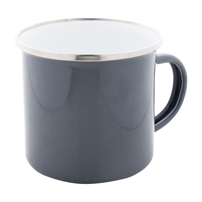 Reklámajándék | Enavint zománcozott bögre, szürke, 300 ml
