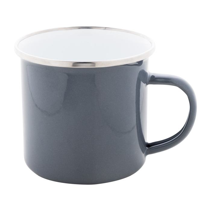 Reklámajándék | Enavint zománcozott bögre, szürke, 300 ml