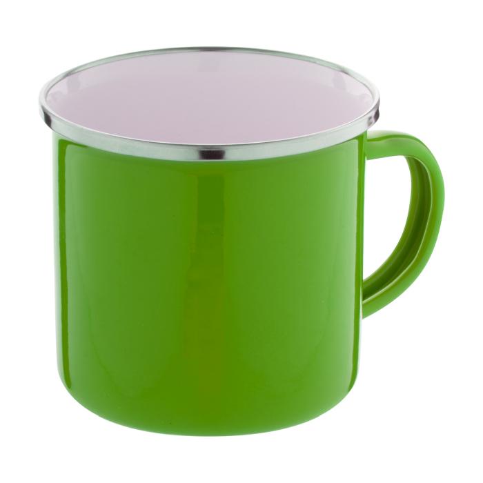 Reklámajándék | Enavint zománcozott bögre, zöld, 300 ml