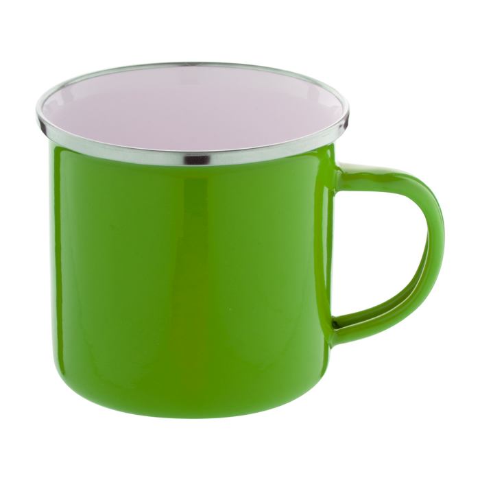 Reklámajándék | Enavint zománcozott bögre, zöld, 300 ml
