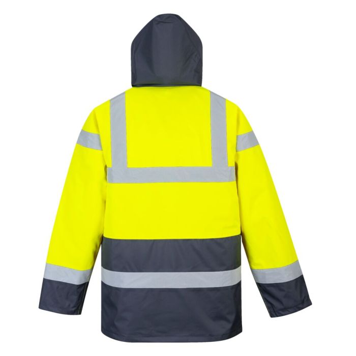 Portwest Esőkabát-ES1 Essential Contrast Jacket, sárga/navy