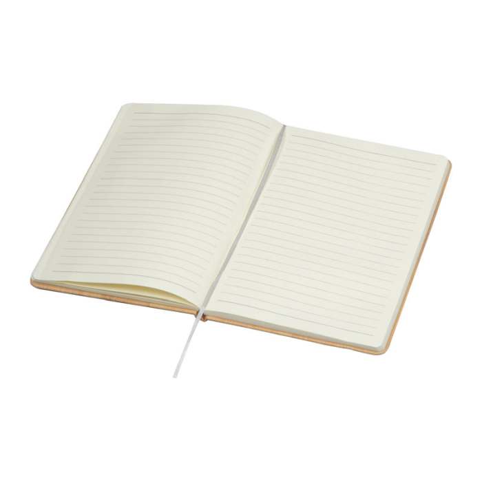 Reklámajándék | Fa hatású A5 egyedi jegyzetfüzet, bézs