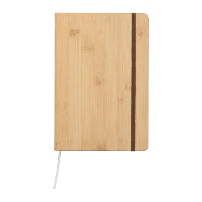 Reklámajándék | Fa hatású A5 egyedi jegyzetfüzet, bézs