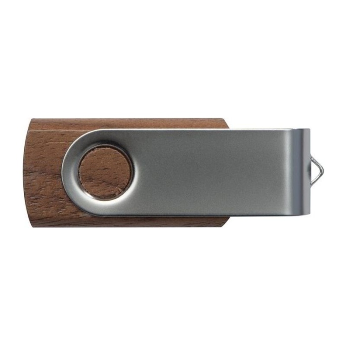 Reklámajándék: Fa pendrive 4 GB, készletről, barna