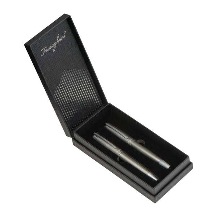 Ferraghini matt írószer készlet, szürke | Reklámajándék, reklámtárgy, céges ajándék, egyedi reklámajándék Reklámajándék | Ferraghini matt írószer készlet, szürke