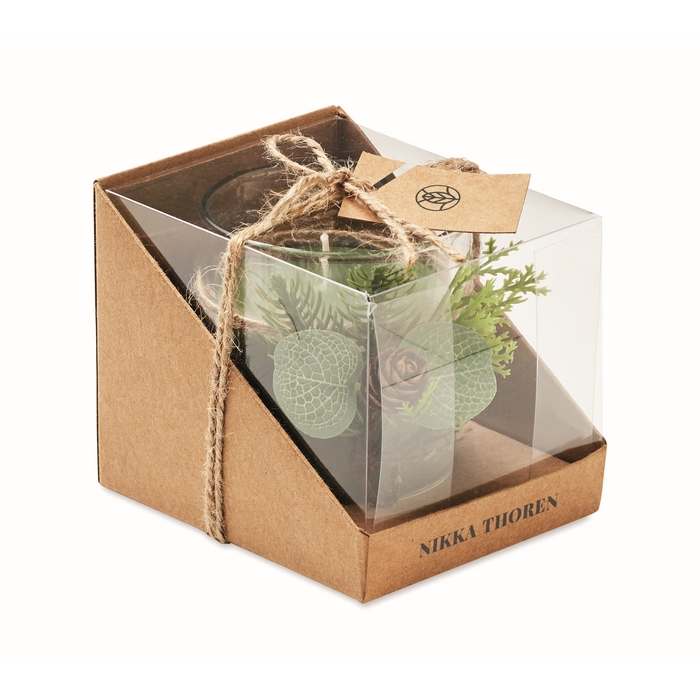 Reklámajándék | Forest Karácsonyi gyertyatartó, zöld