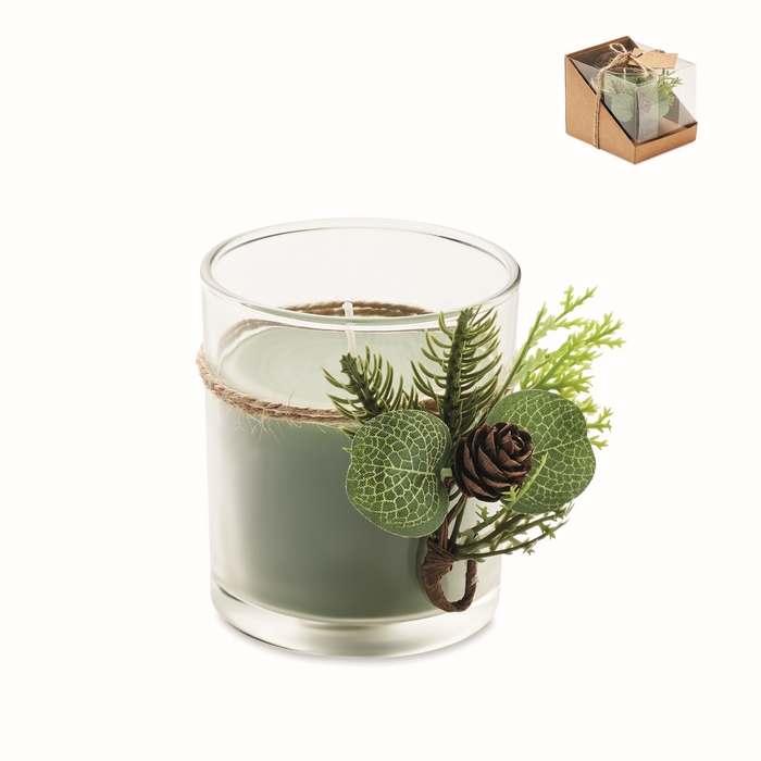 Reklámajándék | Forest Karácsonyi gyertyatartó, zöld