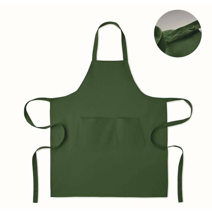 Reklámajándék | Gamma Biopamut kötény 240 g/m², sötétzöld