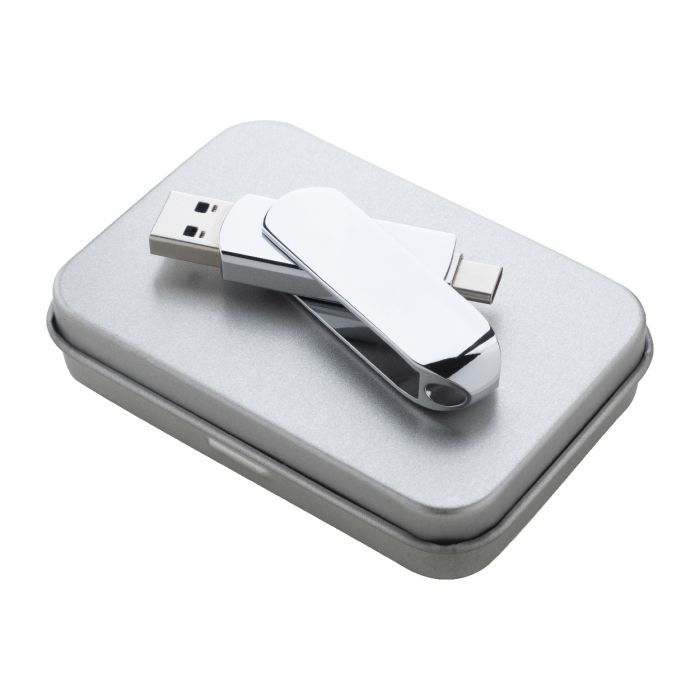 Reklámajándék | Gigax OTG USB memória, ezüst