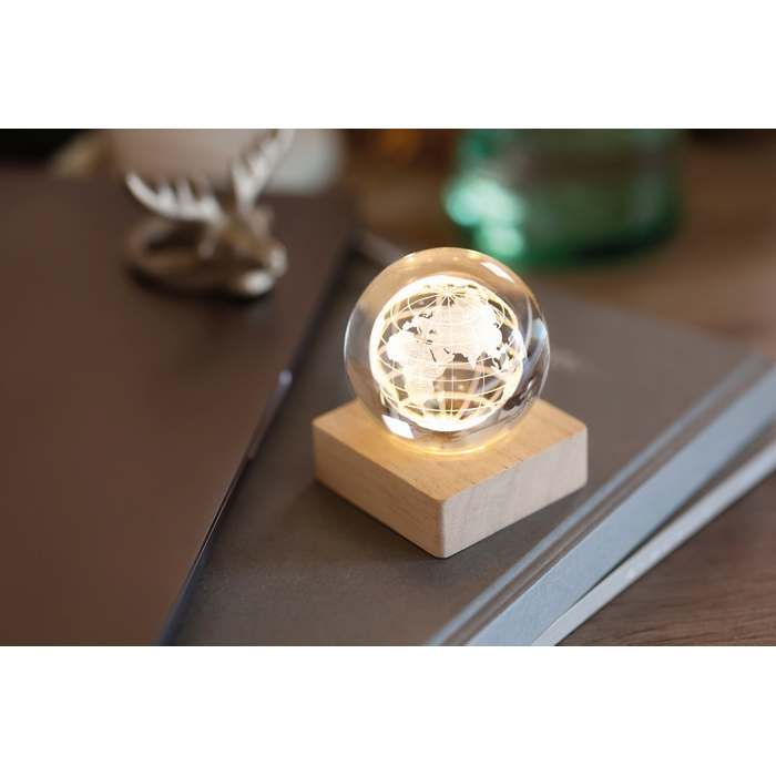 Reklámajándék | Globe Light LED földgömb üveggömb, natúr