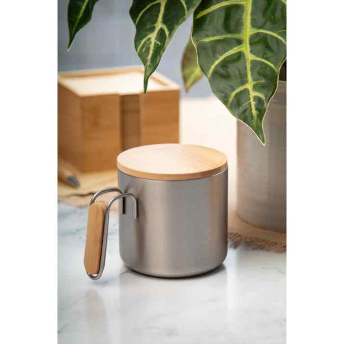 Reklámajándék | Graboo thermo bögre, ezüst, 300 ml
