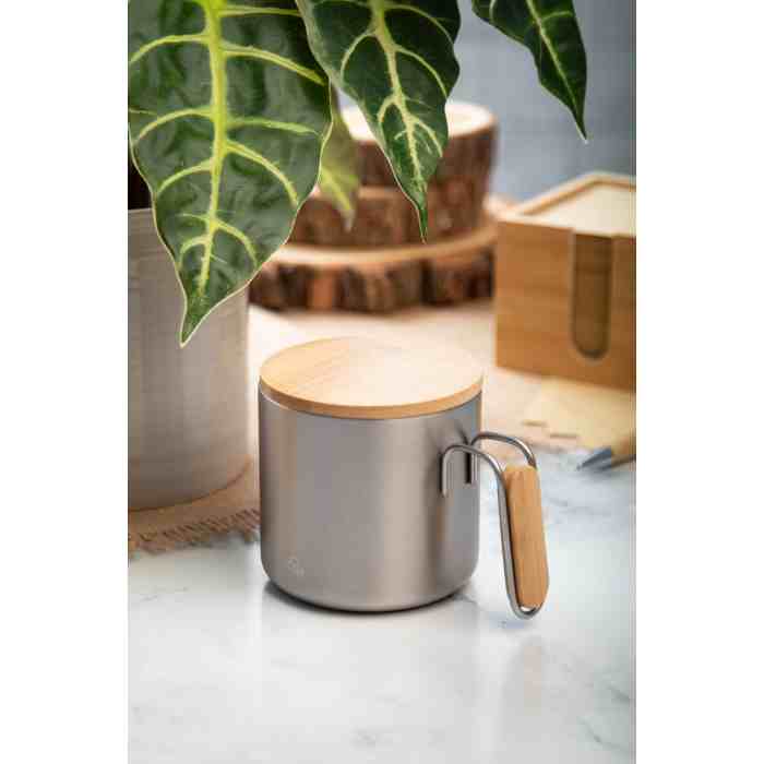 Reklámajándék | Graboo thermo bögre, ezüst, 300 ml