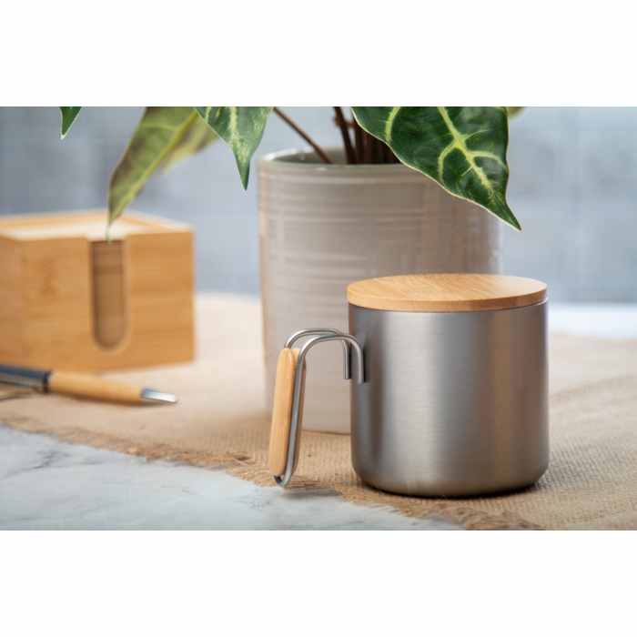 Reklámajándék | Graboo thermo bögre, ezüst, 300 ml