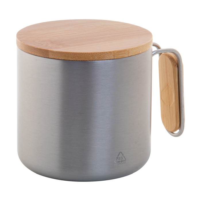 Reklámajándék | Graboo thermo bögre, ezüst, 300 ml