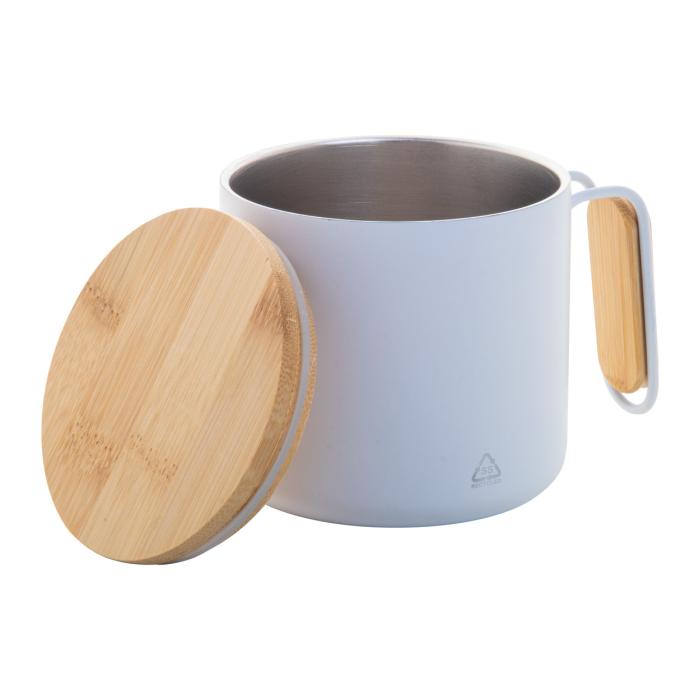 Reklámajándék | Graboo thermo bögre, fehér, 300 ml