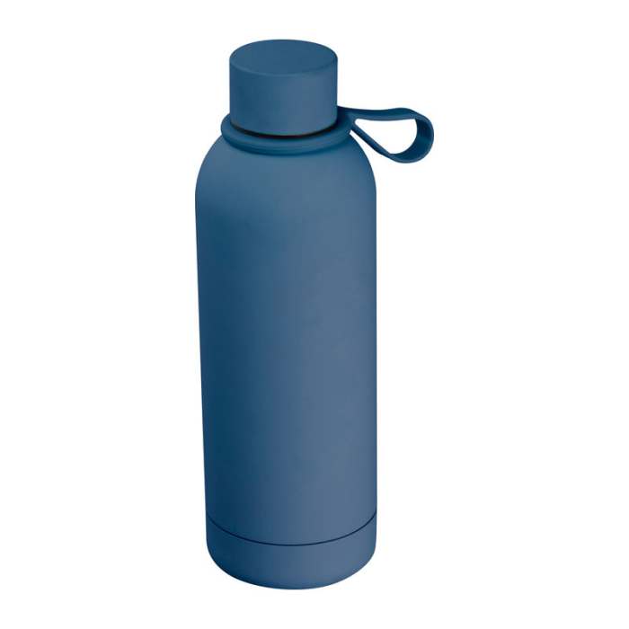 Gumírozott vákuumszigetelt ivópalack, 700ml, sötétkék | Reklámajándék, reklámtárgy, céges ajándék, egyedi reklámajándék Reklámajándék | Gumírozott vákuumszigetelt ivópalack, 700ml, sötétkék