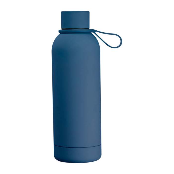 Gumírozott vákuumszigetelt ivópalack, 700ml, sötétkék | Reklámajándék, reklámtárgy, céges ajándék, egyedi reklámajándék Reklámajándék | Gumírozott vákuumszigetelt ivópalack, 700ml, sötétkék