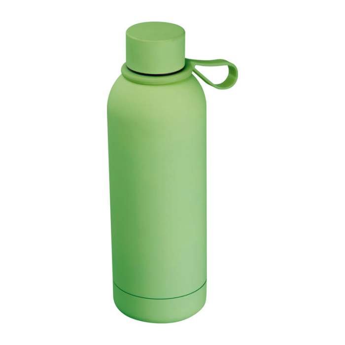 Gumírozott vákuumszigetelt ivópalack, 700ml, világoszöld | Reklámajándék, reklámtárgy, céges ajándék, egyedi reklámajándék Reklámajándék | Gumírozott vákuumszigetelt ivópalack, 700ml, világoszöld