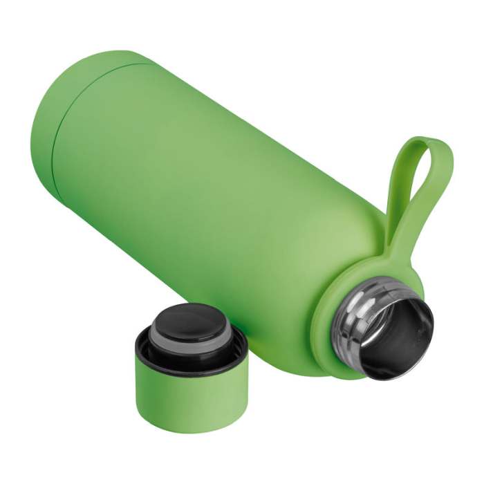 Gumírozott vákuumszigetelt ivópalack, 700ml, világoszöld | Reklámajándék, reklámtárgy, céges ajándék, egyedi reklámajándék Reklámajándék | Gumírozott vákuumszigetelt ivópalack, 700ml, világoszöld