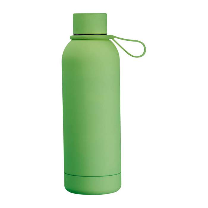 Gumírozott vákuumszigetelt ivópalack, 700ml, világoszöld | Reklámajándék, reklámtárgy, céges ajándék, egyedi reklámajándék Reklámajándék | Gumírozott vákuumszigetelt ivópalack, 700ml, világoszöld