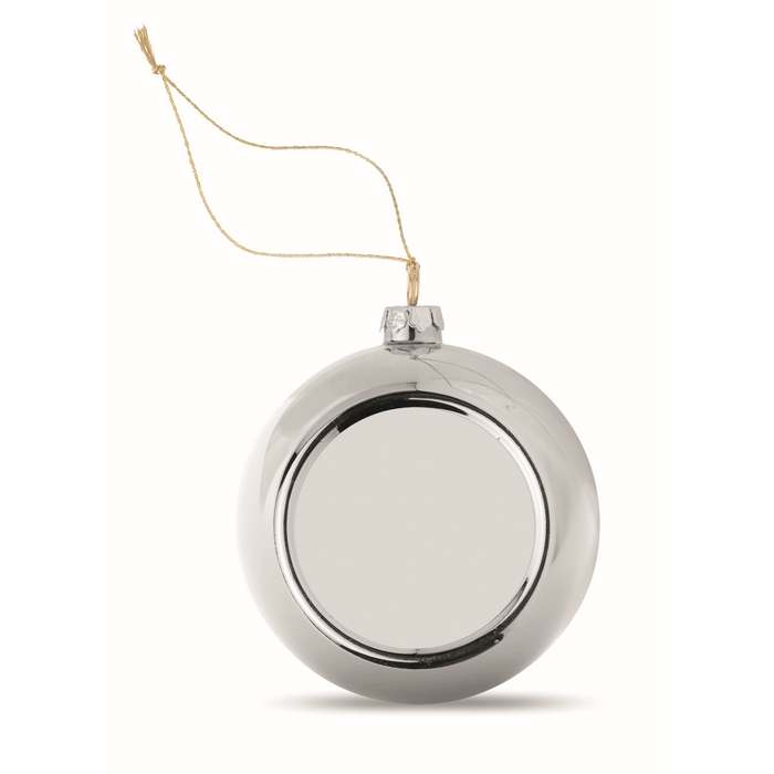 Reklámajándék | Happy Ball Gömbdísz szublimációhoz, ezüst