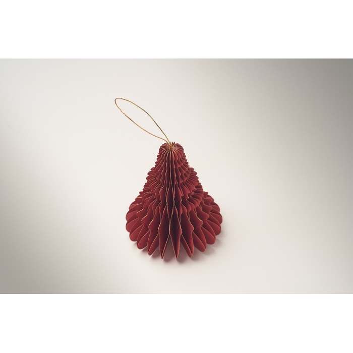 Reklámajándék | Harmotree Papír karácsonyfa függeszték, piros