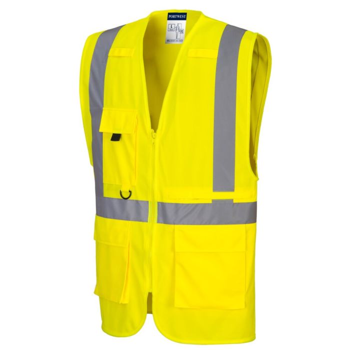 Portwest Hi-Vis Executive mellény tablet zsebbel, sárga | Adgift Reklámajándéktól Portwest Hi-Vis Executive mellény tablet zsebbel, sárga