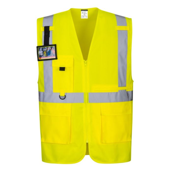 Portwest Hi-Vis Executive mellény tablet zsebbel, sárga | Adgift Reklámajándéktól Portwest Hi-Vis Executive mellény tablet zsebbel, sárga