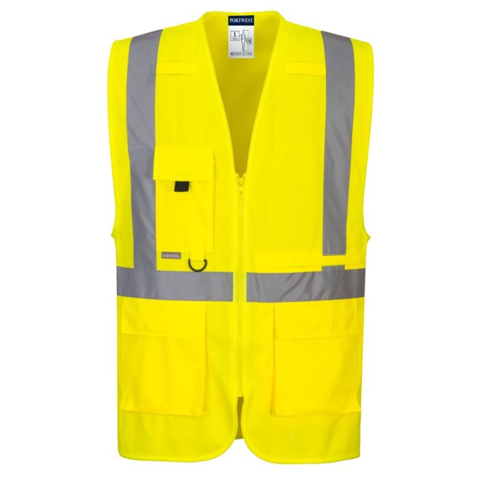Portwest Hi-Vis Executive mellény tablet zsebbel, sárga | Adgift Reklámajándéktól Portwest Hi-Vis Executive mellény tablet zsebbel, sárga