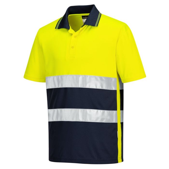 Portwest Hi-Vis Kéttónusú könnyű póló S/S, sárga/navy | Adgift Reklámajándéktól Portwest Hi-Vis Kéttónusú könnyű póló S/S, sárga/navy