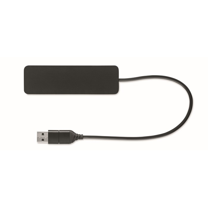 Hubbie 4 portos usb-c hub, fekete
