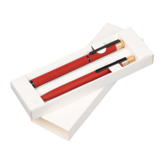Írószer készlet újrahasznosított alumíniumból, piros | Reklámajándék, reklámtárgy, céges ajándék, egyedi reklámajándék Reklámajándék | Írószer készlet újrahasznosított alumíniumból, piros